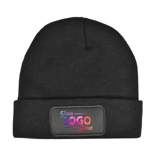 Kinder Strickmütze mit Label 100% rPET