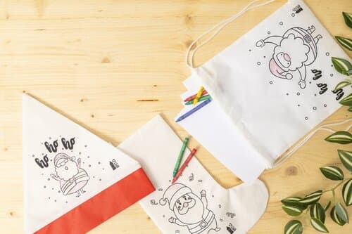 Julfar Bag B Weinachtlicher Kordelzugbeutel zum Ausmalen