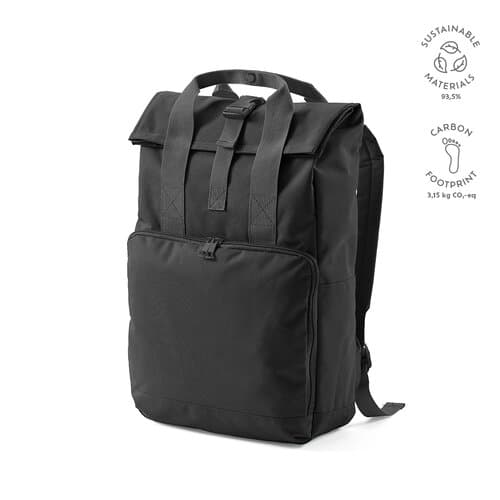 Warsaw 20L Rucksack aus rPET.Roll-Top- und Schnallenverschluss