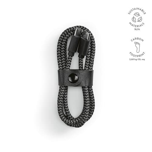 Koch Kabel aus rPET. 1 m. USB-C auf USB-C. Schnellladefunktion