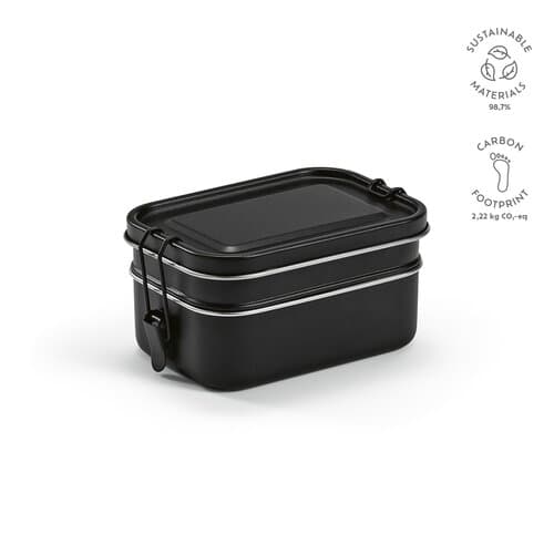 Tintoretto Lunchbox recy.Edelstahl, 1240 ml. Mit seitliche Verschlussklammern