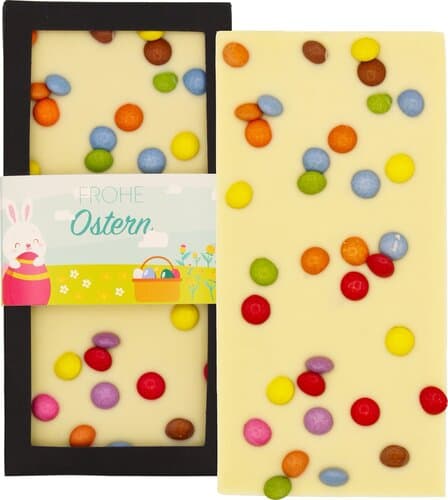 Schokolade Ostertafel mit Schokolinsen