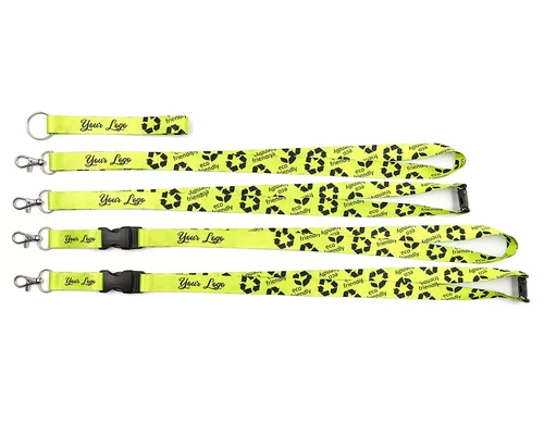 Nachhaltiges rPET Schlüsselband Lanyard mit zwei Karabiner