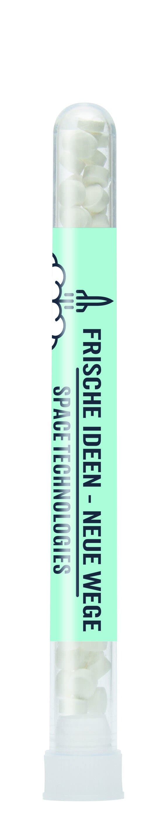 Salmiak-Splitter im Reagenzglas - Etikett