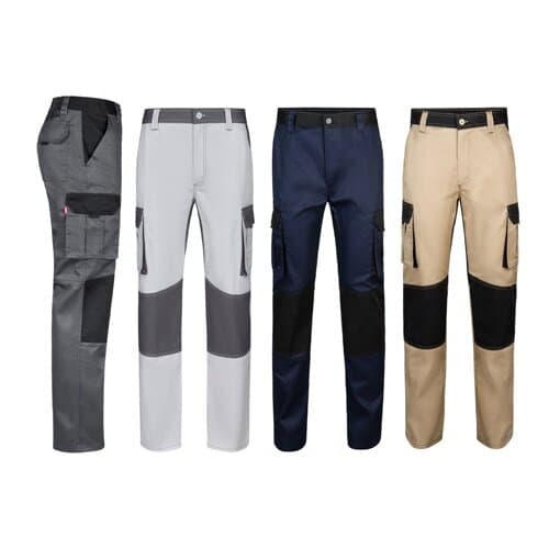 VL NJORD. Zweifarbige Twill-Hose mit mehreren Taschen (240 g/m²), aus Baumwolle (35%) und Polyester (65%)