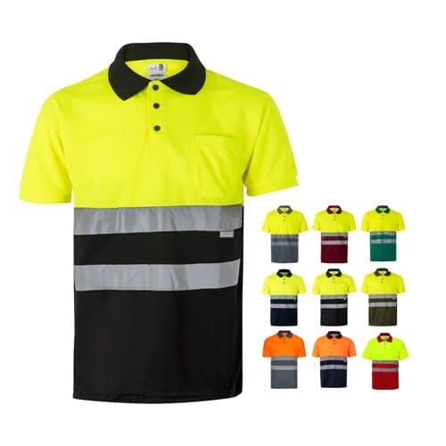 VL CUPID LARGE. Zweifarbiges Poloshirt im Bird-Eye-Design (160g/m²) mit kurzen Ärmeln, aus Polyester (100%)