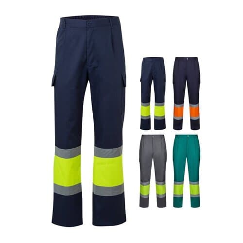 VL ARTEMIS. Zweifarbige Hose aus Twill (190g/m²), Baumwolle (20%) und Polyester (80%)