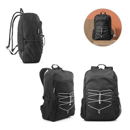 DELFOS BACKPACK. Laptop-Rucksack aus 300D recyceltem Polyester und 600D recyceltem Polyester mit reflektierenden Elementen