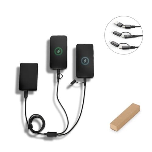 BERTOZZI. Superschnelles 6-in-1-USB-Kabel aus Aluminium und recyceltem PET