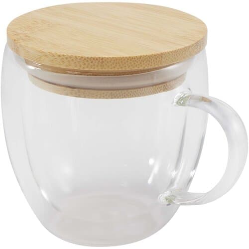 Lenora 250 ml Glasbecher mit Bambusdeckel