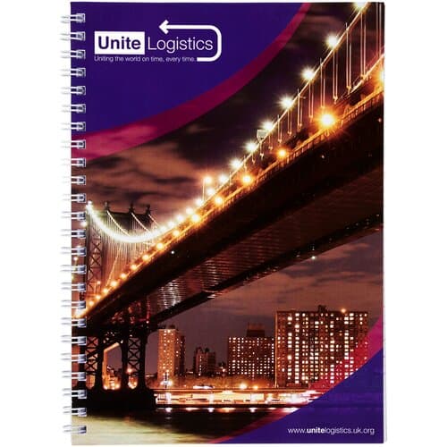 Desk-Mate® A4 Spiralnotizbuch mit bedruckter Rückseite