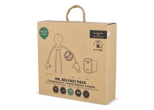 2090 - Xoopar Mr. Bio Langes Ladekabel + UK Stecker Adapter