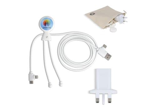 2090 - Xoopar Mr. Bio Langes Ladekabel + UK Stecker Adapter