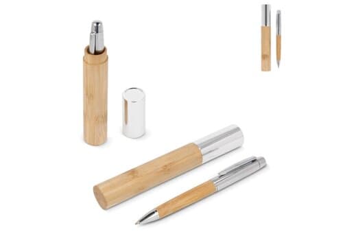 Metallkugelschreiber Bambus im Köcher
