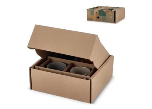 Individuelle Geschenkverpackung für 4 Tassen 24.3 x 24.3 x 9.9 cm