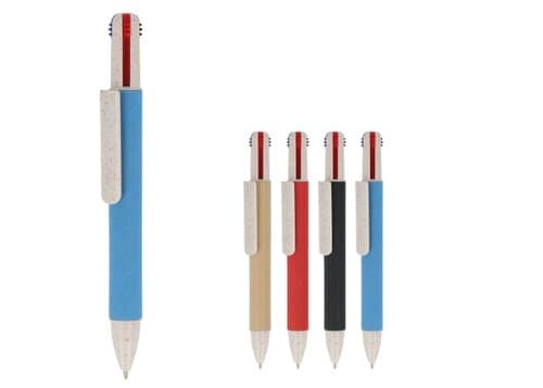 Papierkugelchreiber mit 4 Schreibfarben