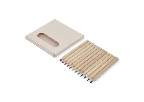 12 Buntstifte in einer Schachtel aus recyceltem Milchkarton