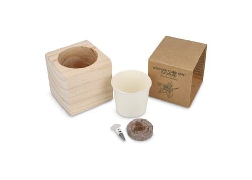 FSC-Holzpflanzgefäß-Set – Mint