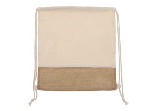 Rucksackbeutel Jute mit Baumwollschnüren 38x41cm