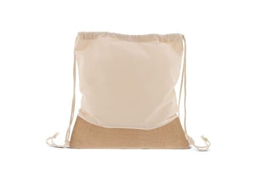 Rucksackbeutel Jute mit Baumwollschnüren 38x41cm