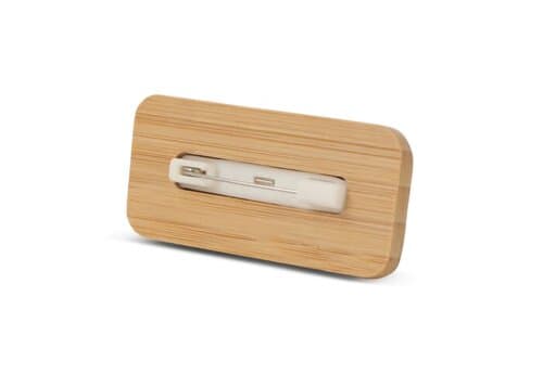 Namensschild aus Bambus mit Anstecknadel