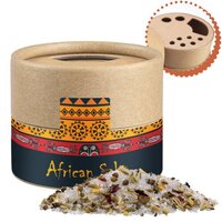 Afrikanisches Salz, ca. 50g, Biologisch abbaubarer Eco Pappstreuer Mini