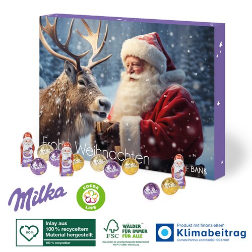 Adventskalender Milka „Edition“, Inlay aus 100% recyceltem Material