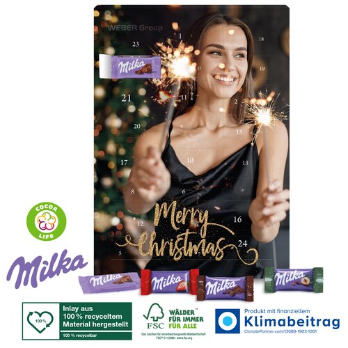 Wand-Adventskalender mit Milka Schokolade, Klimaneutral, FSC®