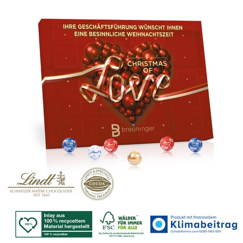 Tisch-Adventskalender Lindt „Gourmet Edition“, Klimaneutral, FSC®