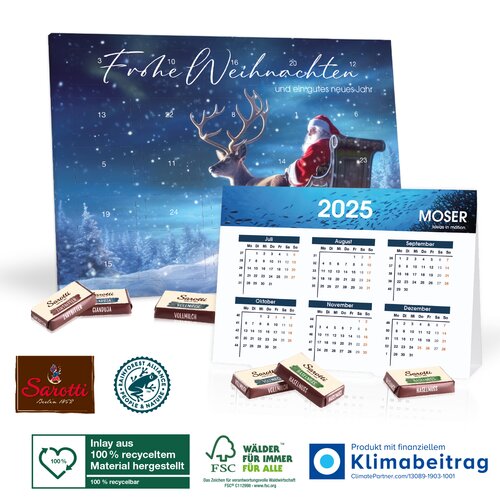 „2 in 1“ Adventskalender mit Jahresplaner Klimaneutral, FSC® Sarotti