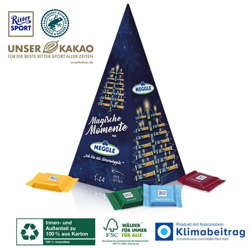 Karton-Adventskalender „Weihnachtspyramide“ Ritter SPORT, Klimaneutral, FSC®