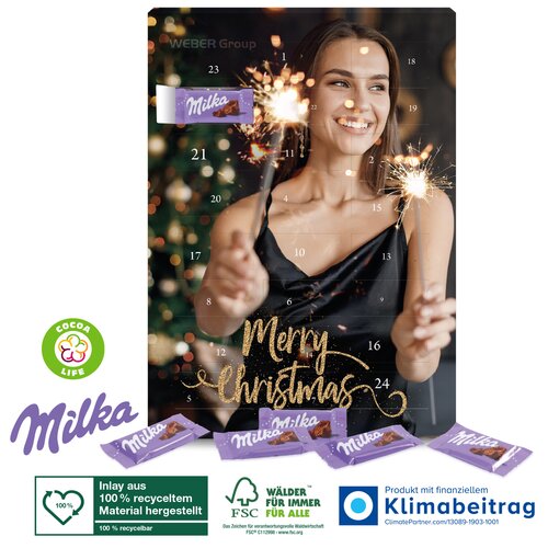 Wand-Adventskalender mit Milka Schokolade, Klimaneutral, FSC®