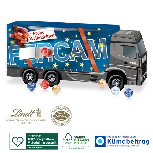 3D Adventskalender Lindt, Klimaneutral, FSC® „LKW“