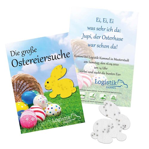 Samenpapier auf A6-Karte - Ostern