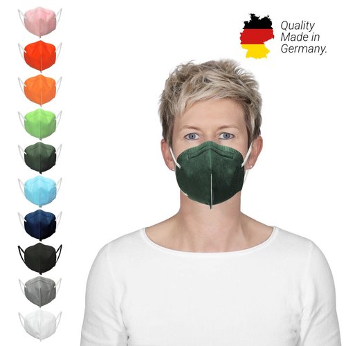 Atemschutzmaske "Colour" 10er Set + Maskenhalter "Helm" 2er