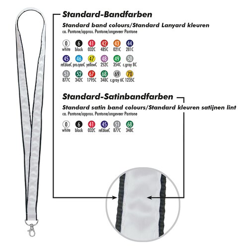 Schlüsselband/Lanyard Satin, Bandbreite 25 mm