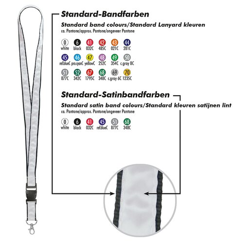 Schlüsselband/Lanyard Satin, Bandbreite 20 mm