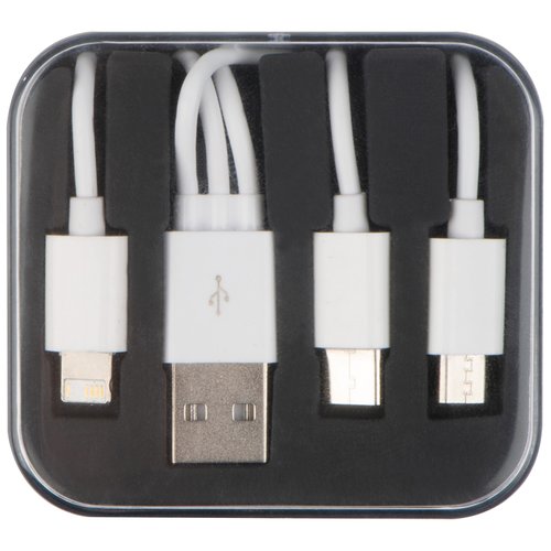 Kunststoffbox mit 3in1 USB Ladekabel