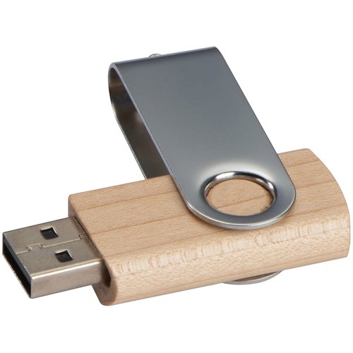 USB Stick aus hellem Holz 4GB