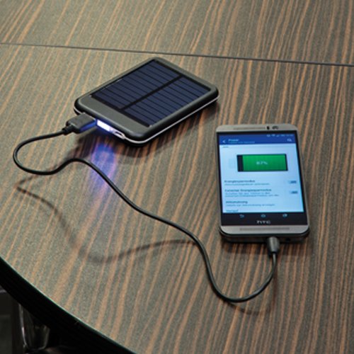 Solar Powerbank aus Metall mit 4.000 mAh