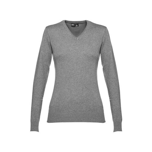 THC MILAN WOMEN. Pullover mit V-Ausschnitt für Damen aus Baumwolle und Polyamid