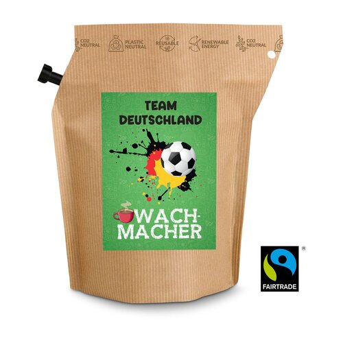 Geschenkartikel / Präsentartikel: Fußball-EM Team Deutschland Wachmacher, Kaffee im Brühbeutel