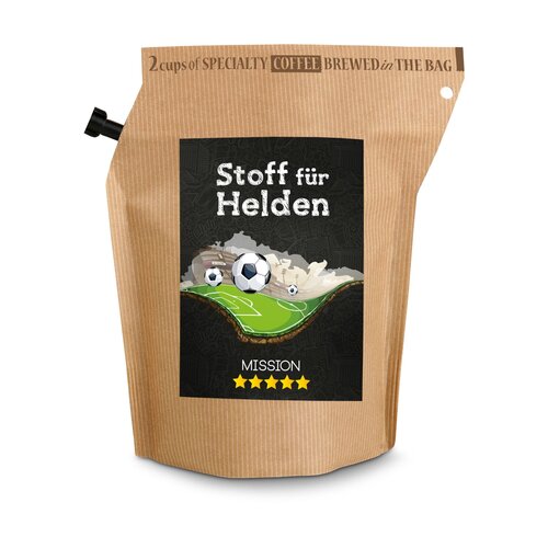 Geschenkartikel / Präsentartikel: WM-Kaffee Stoff für Helden