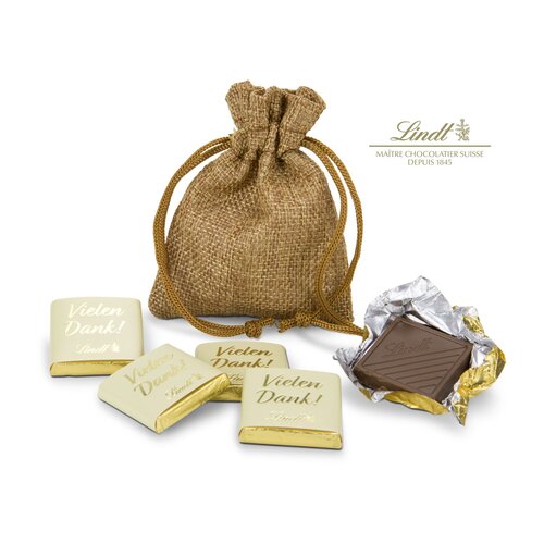 Geschenkset / Präsenteset: Säckchen Lindt Mini-Täfelchen