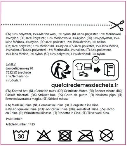 Strickmütze, 15% Merinowolle