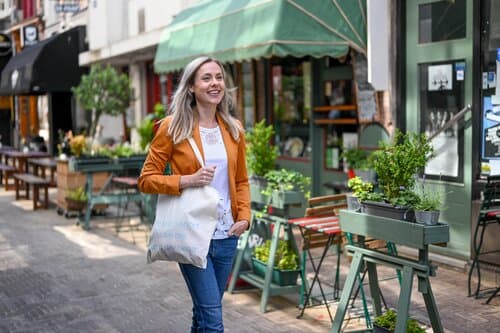 Baumwolltasche mit langen Henkeln, 140 gr/m²