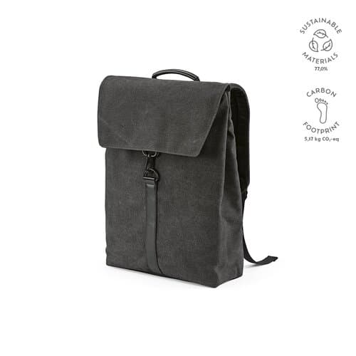 Prague 25L Rucksack, recy.Baumwolle. Hakenverschluss. Laptops bis 17"
