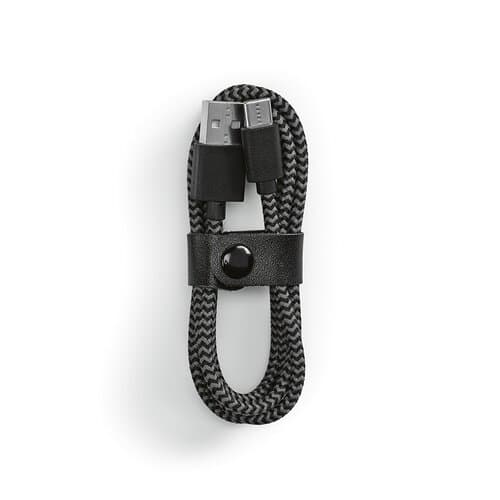 Leibniz Kabel aus rPET. 1 m. USB-C auf USB-A. Schnellladefunktion