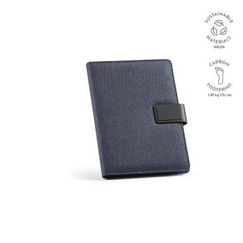 Tolstoy A5-Mappe rPET. Notizblock mit 64-seitigem FSC.Verschluss aus rPU