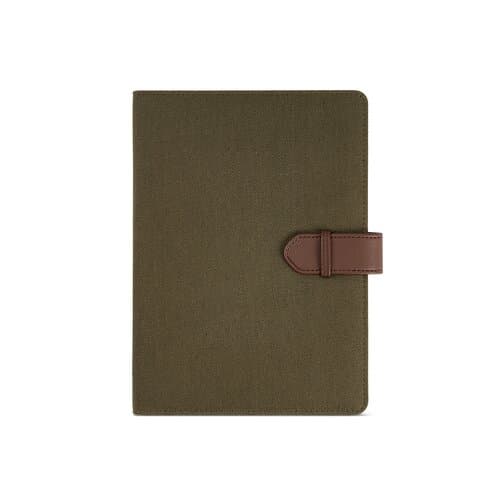 Eliot A5-Mappe aus recyc.Baumwolle. Notizblock mit 64-seitigem FSC